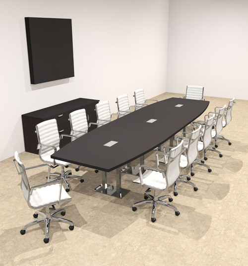 Modern Boat Shaped Steel Leg 14' Feet Conference Table, #OF-CON-CM37