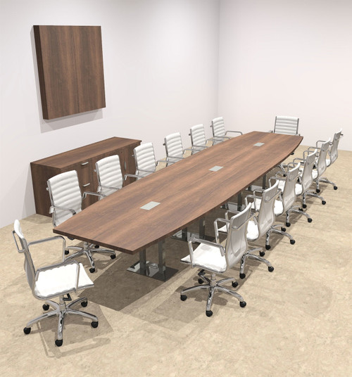 Modern Boat Shaped Steel Leg 16' Feet Conference Table, #OF-CON-CM42