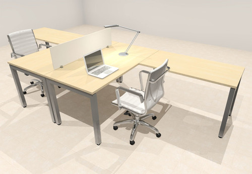 Two Person Modern Divider Office Workstation Desk Set, #OF-CON-FP2