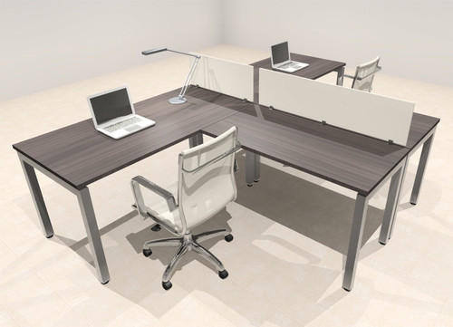 Two Person Modern Divider Office Workstation Desk Set, #OF-CON-SP8