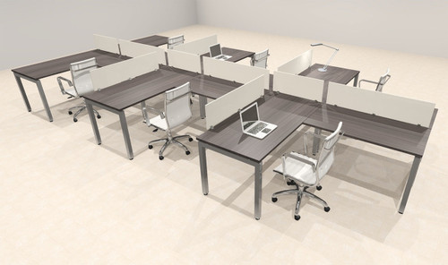 Six Person Modern Divider Office Workstation Desk Set, #OF-CON-SP24