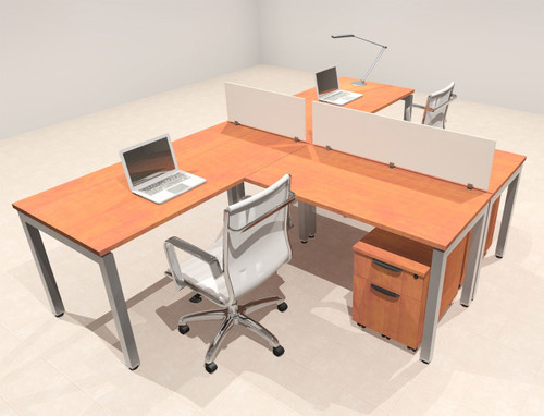 Two Person Modern Divider Office Workstation Desk Set, #OF-CON-SP27