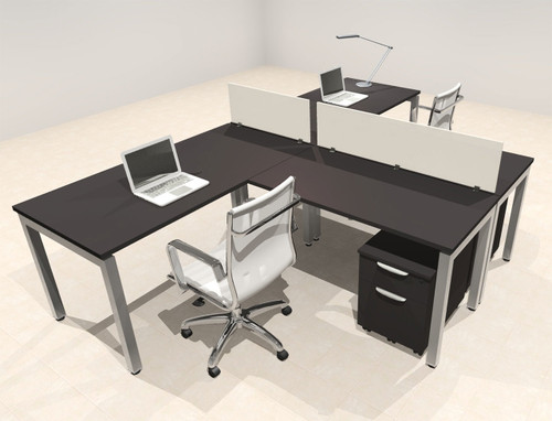 Two Person Modern Divider Office Workstation Desk Set, #OF-CON-SP31