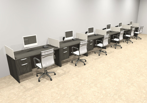 Six Person Modern Divider Office Workstation Desk Set, #OT-SUL-SP74