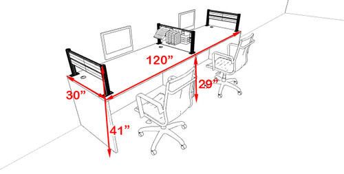 Two Person Modern Divider Office Workstation Desk Set, #OT-SUL-SPW65