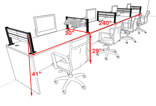 Four Person Modern Divider Office Workstation Desk Set, #OT-SUL-SPW67