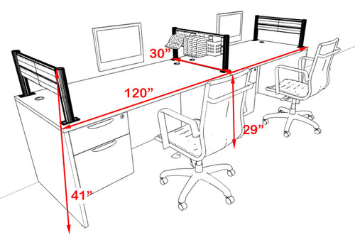 Two Person Modern Divider Office Workstation Desk Set, #OT-SUL-SPW70