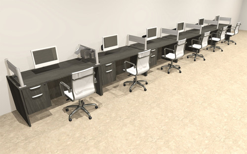 Six Person Modern Divider Office Workstation Desk Set, #OT-SUL-SPW74