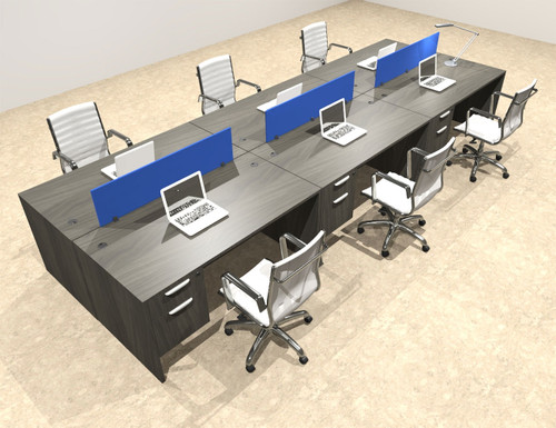 Six Person Modern Divider Office Workstation Desk Set, #OT-SUL-FPB54
