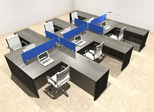 Six Person Modern Divider Office Workstation Desk Set, #OT-SUL-FPB57