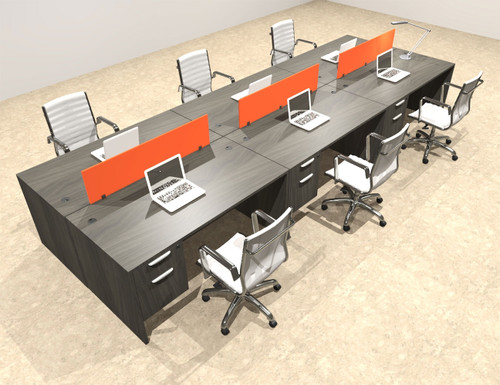 Six Person Modern Divider Office Workstation Desk Set, #OT-SUL-FPO54