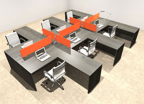 Six Person Modern Divider Office Workstation Desk Set, #OT-SUL-FPO57