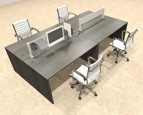 Four Person Modern Divider Office Workstation Desk Set, #OT-SUL-FPW50