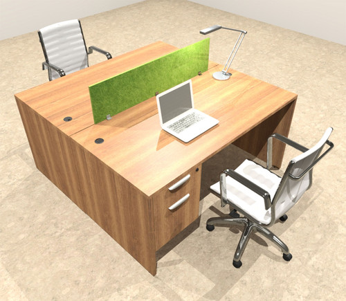 Two Person Modern Accoustic Divider Office Workstation Desk Set, #OT-SUL-FPRA13