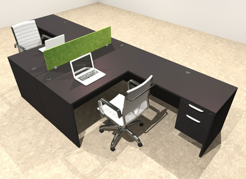 Two Person Modern Accoustic Divider Office Workstation Desk Set, #OT-SUL-FPRA40