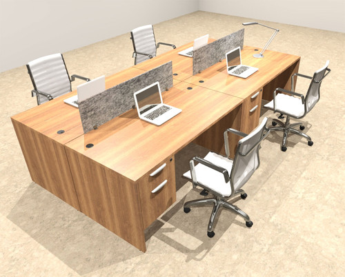 Four Person Modern Accoustic Divider Office Workstation Desk Set, #OT-SUL-FPRG17