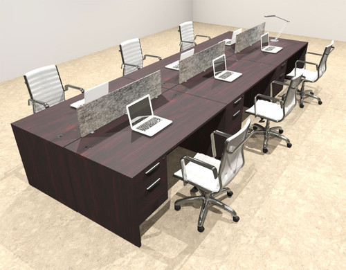 Six Person Modern Accoustic Divider Office Workstation Desk Set, #OT-SUL-FPRG23