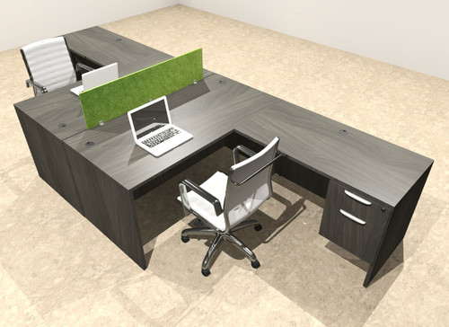 Two Person Modern Accoustic Divider Office Workstation Desk Set, #OT-SUL-FPRA58