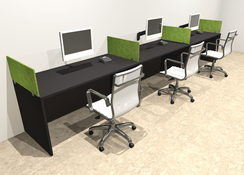 Three Person Modern Accoustic Divider Office Workstation Desk Set, #OT-SUL-SPRA8
