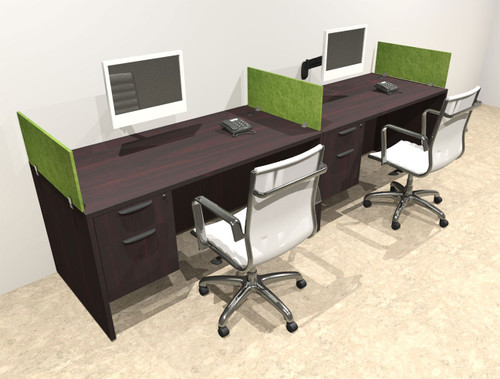 Two Person Modern Accoustic Divider Office Workstation Desk Set, #OT-SUL-SPRA23