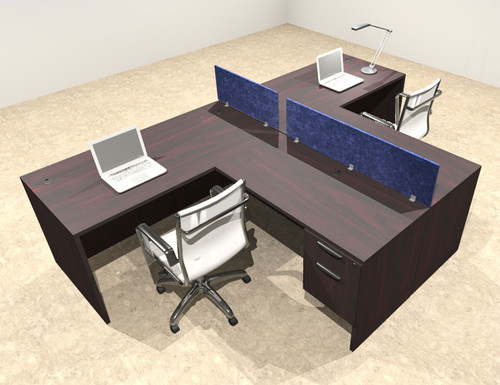 Two Person Modern Accoustic Divider Office Workstation Desk Set, #OT-SUL-SPRB55