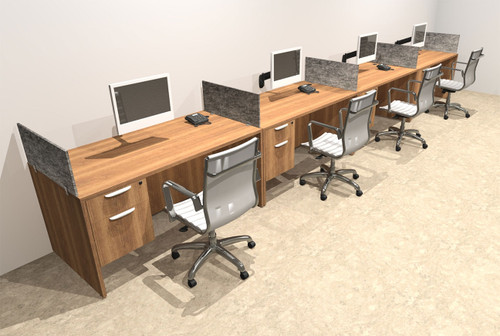 Four Person Modern Accoustic Divider Office Workstation Desk Set, #OT-SUL-SPRG29