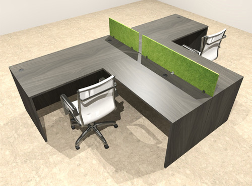 Two Person Modern Accoustic Divider Office Workstation Desk Set, #OT-SUL-SPRA75