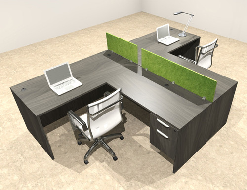 Two Person Modern Accoustic Divider Office Workstation Desk Set, #OT-SUL-SPRA78