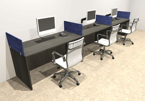 Three Person Modern Accoustic Divider Office Workstation Desk Set, #OT-SUL-SPRB66