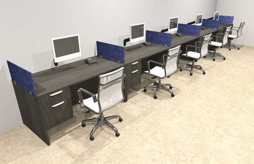 Five Person Modern Accoustic Divider Office Workstation Desk Set, #OT-SUL-SPRB73