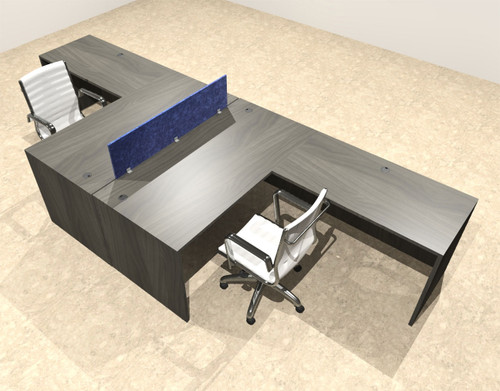 Two Person Modern Accoustic Divider Office Workstation Desk Set, #OT-SUL-FPRB55