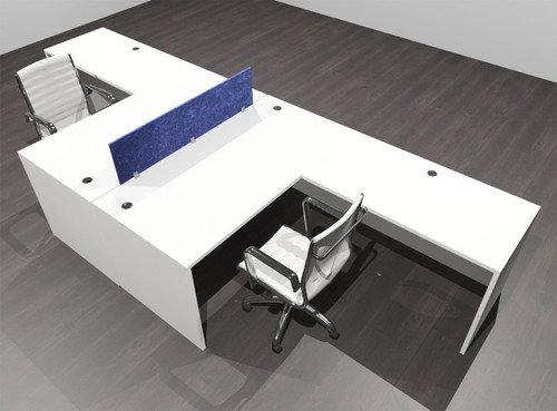 Two Person Modern Accoustic Divider Office Workstation Desk Set, #OF-CPN-FPRB25