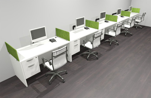 Five Person Modern Accoustic Divider Office Workstation Desk Set, #OF-CPN-SPRA33