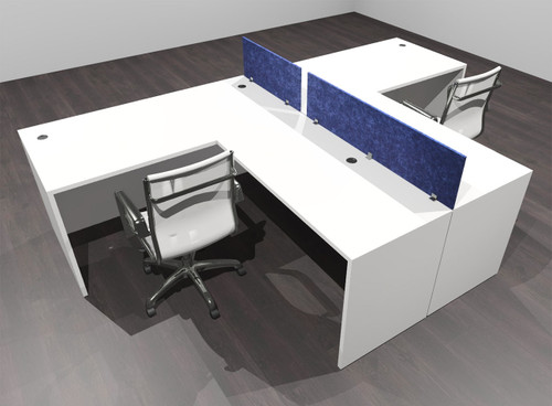 Two Person Modern Accoustic Divider Office Workstation Desk Set, #OF-CPN-SPRB41