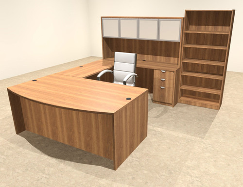 6pc U Shape Modern Executive Office Desk, #OT-SUL-U41