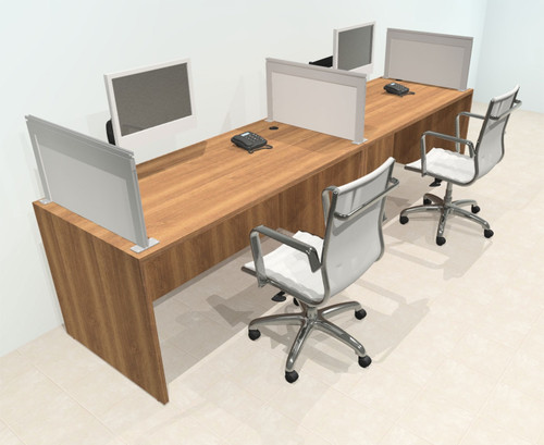 Two Person Modern Aluminum Organizer Divider Office Workstation Desk Set, #OT-SUL-SPS1