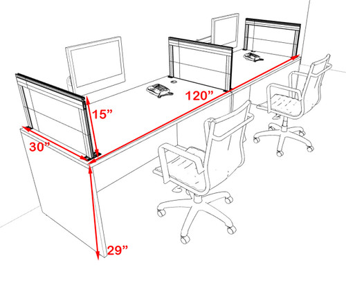 Two Person Modern Aluminum Organizer Divider Office Workstation Desk Set, #OT-SUL-SPS4