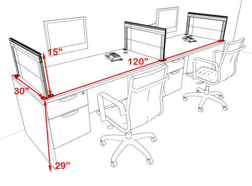 Two Person Modern Aluminum Organizer Divider Office Workstation Desk Set, #OT-SUL-SPS21