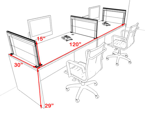 Two Person Modern Aluminum Organizer Divider Office Workstation Desk Set, #OT-SUL-SPS65