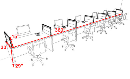 Six Person Modern Aluminum Organizer Divider Office Workstation Desk Set, #OT-SUL-SPS69