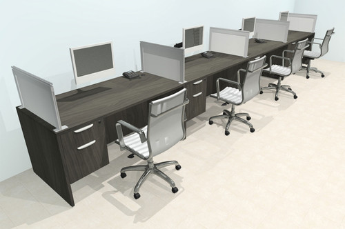 Four Person Modern Aluminum Organizer Divider Office Workstation Desk Set, #OT-SUL-SPS72