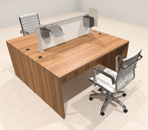 Two Person Modern Aluminum Organizer Divider Office Workstation Desk Set, #OT-SUL-FPS1