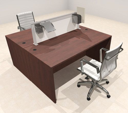 Two Person Modern Aluminum Organizer Divider Office Workstation Desk Set, #OT-SUL-FPS2