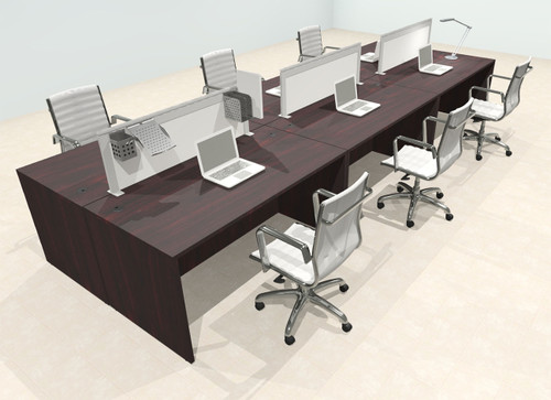 Six Person Modern Aluminum Organizer Divider Office Workstation Desk Set, #OT-SUL-FPS11