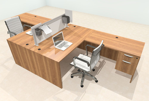 Two Person L Shape Modern Aluminum Organizer Divider Office Workstation Desk Set, #OT-SUL-FPS37