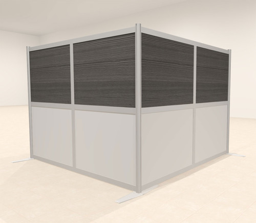 One L Shaped Loft Modern Office Home Aluminum Frame Partition / Divider / Sneeze Guard, #UT-ALU-P31-B