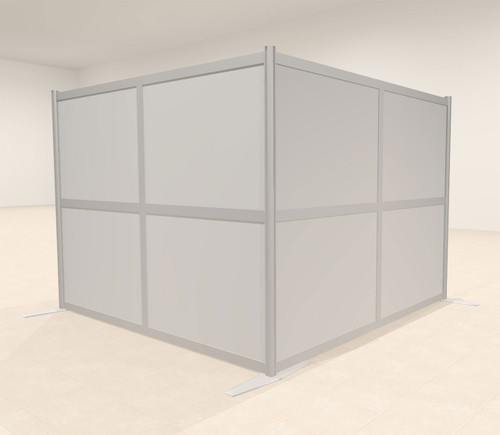 One L Shaped Loft Modern Office Home Aluminum Frame Partition / Divider / Sneeze Guard, #UT-ALU-P33