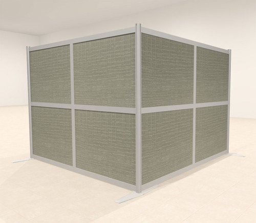 One L Shaped Loft Modern Office Home Aluminum Frame Partition / Divider / Sneeze Guard, #UT-ALU-P34