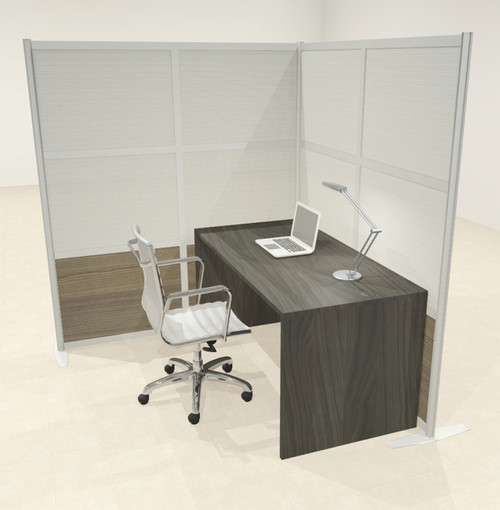 One L Shaped Loft Modern Office Home Aluminum Frame Partition / Divider / Sneeze Guard, #UT-ALU-P38-A