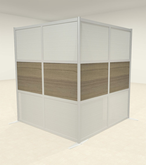 One L Shaped Loft Modern Office Home Aluminum Frame Partition / Divider / Sneeze Guard, #UT-ALU-P39-B